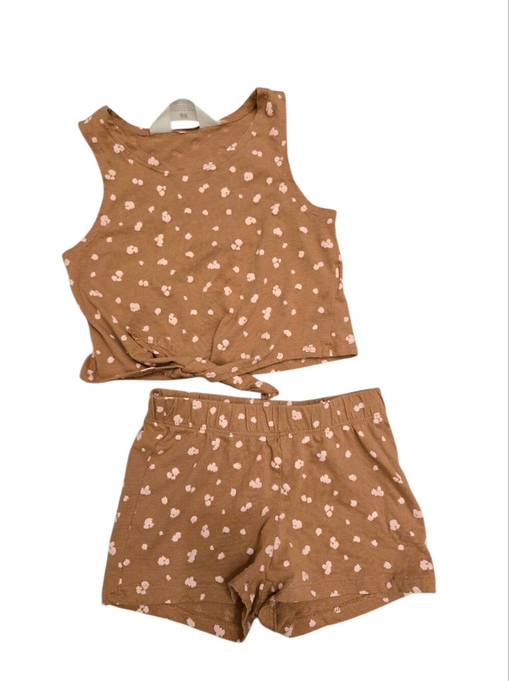 H&M Brown Pink Patterned Tank Top & Shorts 2pc Set
